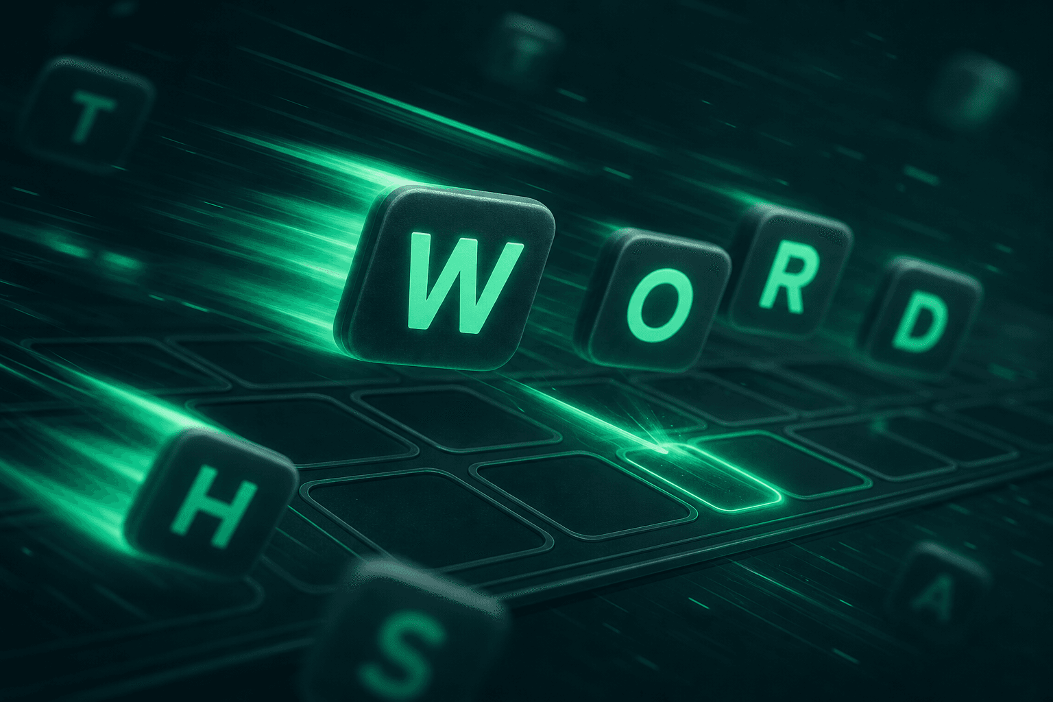 Word Rush gameplay preview with racing letter tiles on a dark board